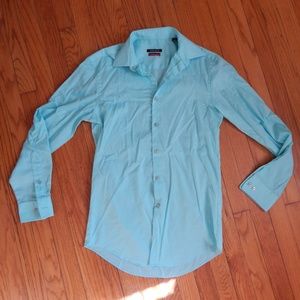 Van Heusen Teal Slim Fit Button-Down 14.5 32/33
